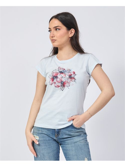 Yes Zee Women's T-Shirt with Flower Print YES ZEE | T257-SG000707